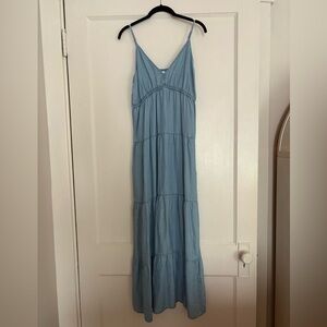 H&M Light Blue Spaghetti Strap Maxi Dress